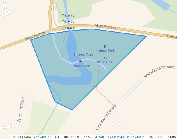 walking in Holmes Park map in Goonellabah