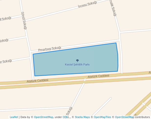 walking in Kestel Şehitlik Parkı map in Kestel