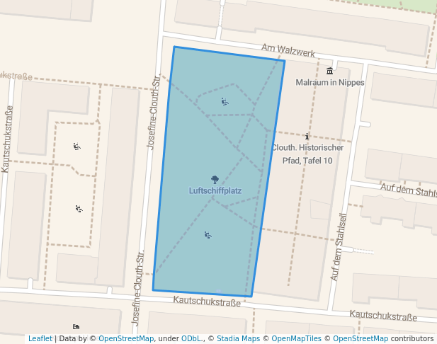 walking in Luftschiffplatz map in Köln