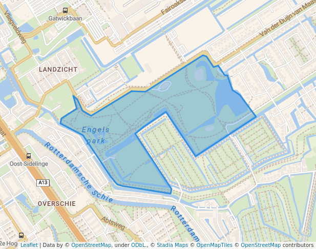 walking in Park de Buitenplaats map in Rotterdam