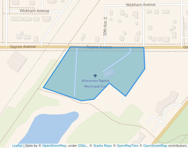 walking in Wisconsin Rapids Municipal Zoo map in Wisconsin Rapids