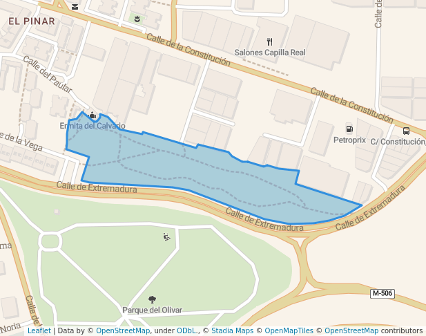 walking in Parque del Pinar map in Fuenlabrada