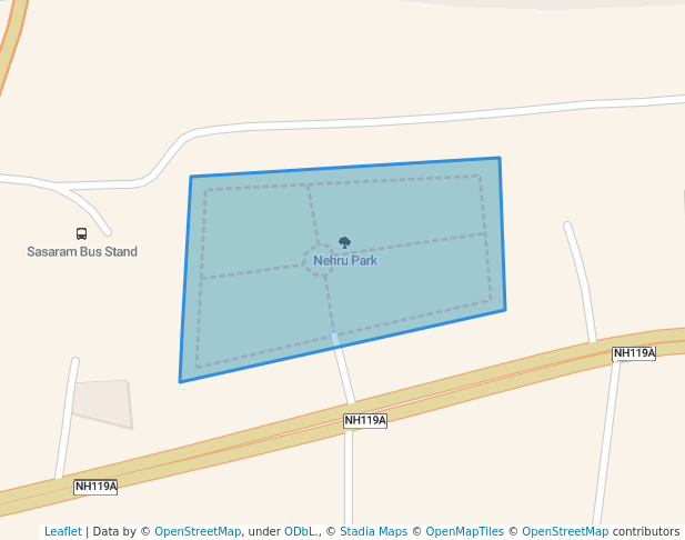walking in Nehru Park map in Sasaram