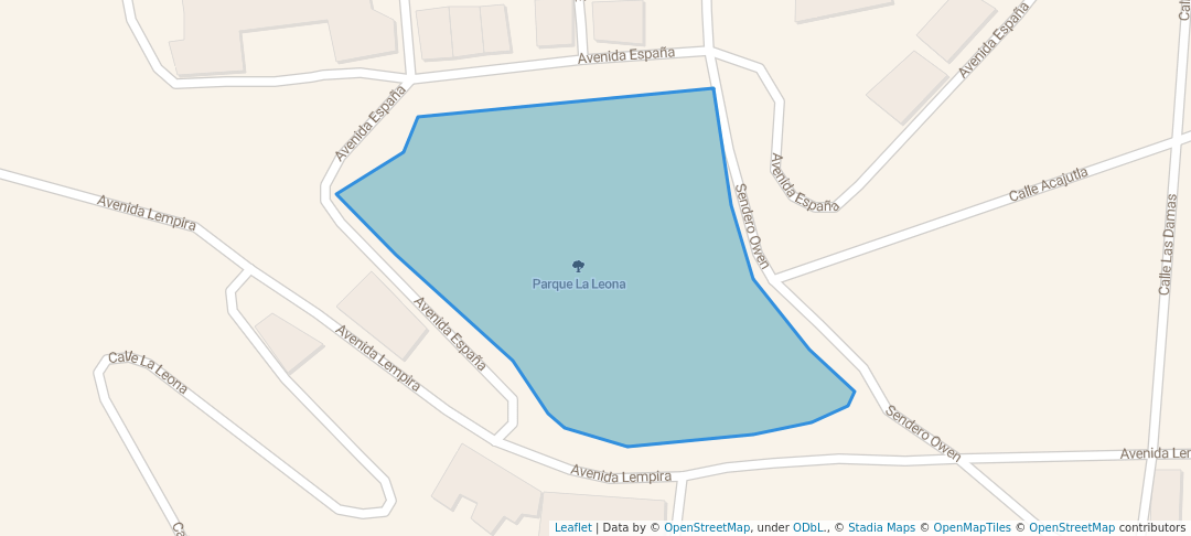 walking in Parque La Leona map in Tegucigalpa