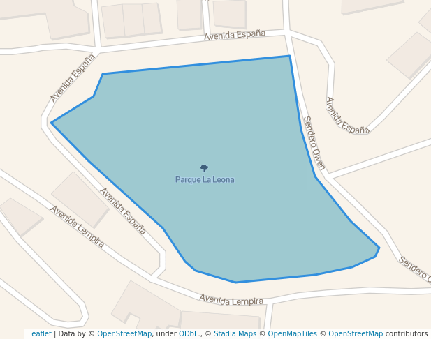 walking in Parque La Leona map in Tegucigalpa