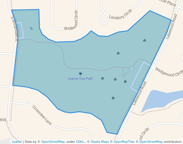 walking in Leeroy Guy Park map in Lake in the Hills