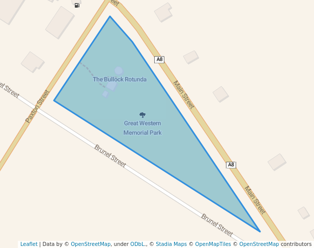 walking in Great Western Memorial Park map in Great Western