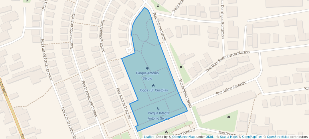 walking in Parque António Sérgio map in Custóias