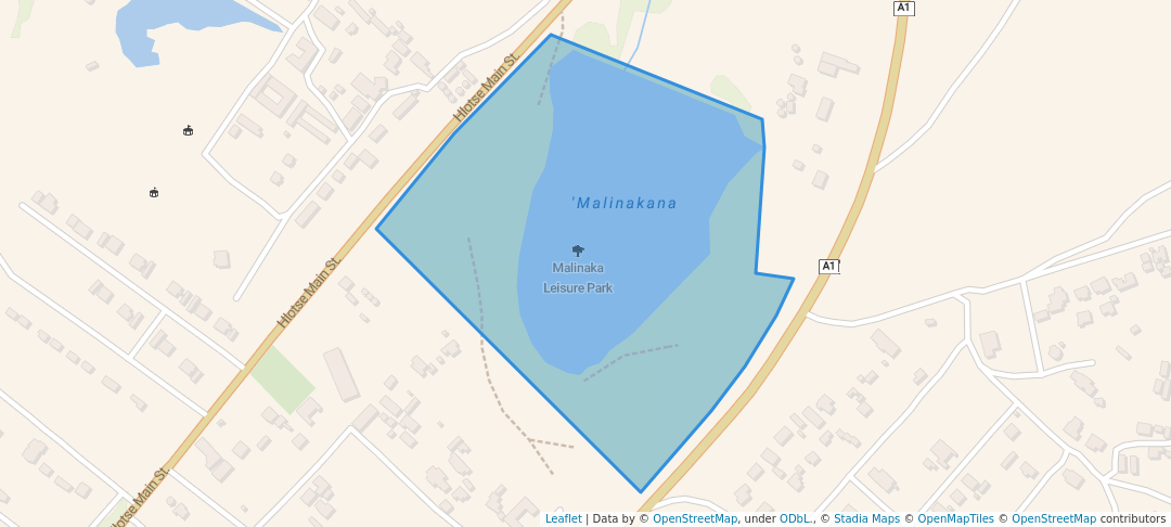 walking in Malinaka Leisure Park map in Hlotse