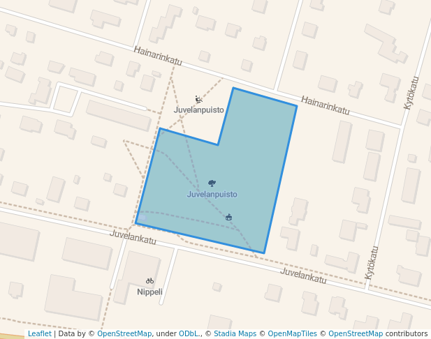 walking in Juvelanpuisto map in Tampere