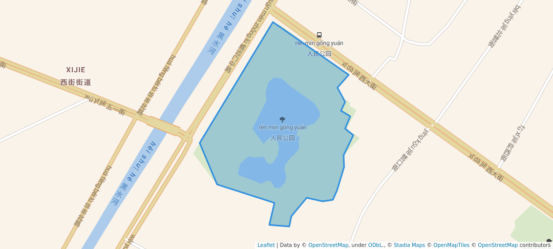 walking in 人民公园 map in Chang Zhi Shi