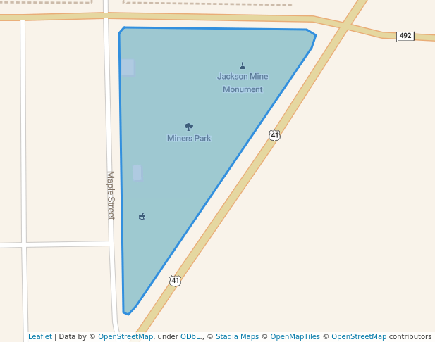 walking in Miners Park map in Negaunee