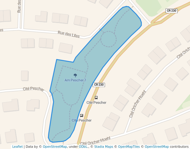 walking in Am Pescher 1 map in Strassen