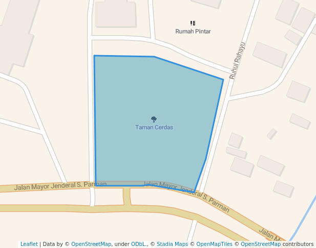 walking in Taman Cerdas map in Samarinda