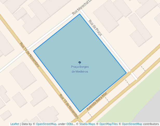 Praça Borges de Medeiros in Tôrres | Map and Routes
