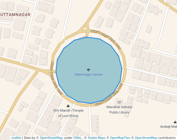 walking in Uttamnagar Garden map in Ahmedabad