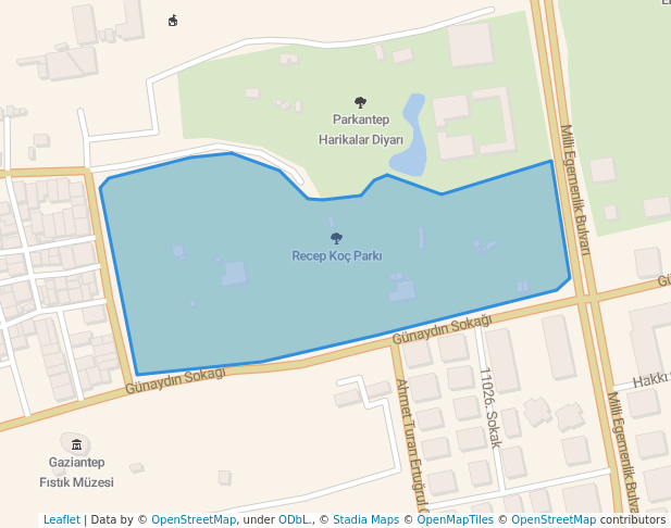 Recep Koç Parkı in Gaziantep | Map and Routes