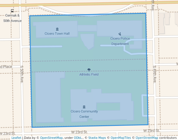 walking in Athletic Field map in Cicero