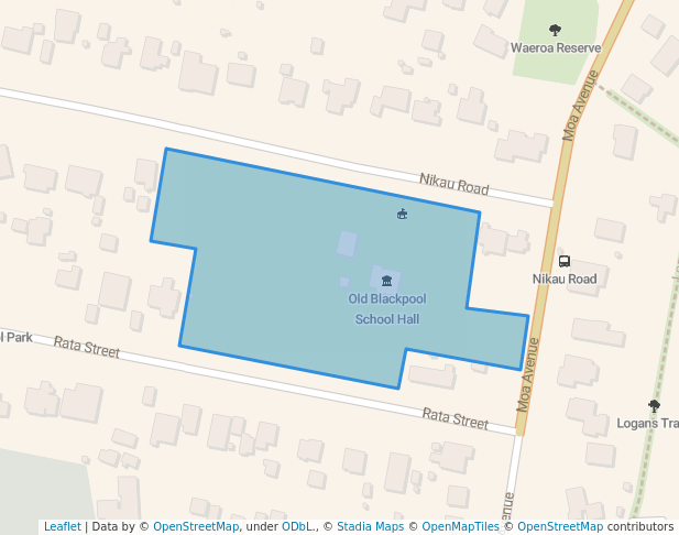 walking in Blackpool Park map in Waiheke Island