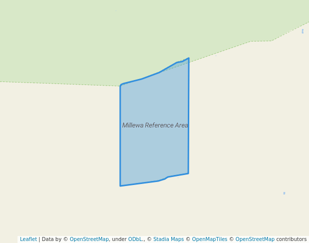 walking in Millewa Reference Area map in Ouyen