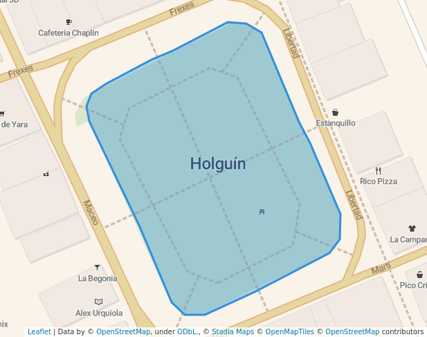 walking in Plaza de Armas Mayor General Calixto García Iñiguez map in Holguín