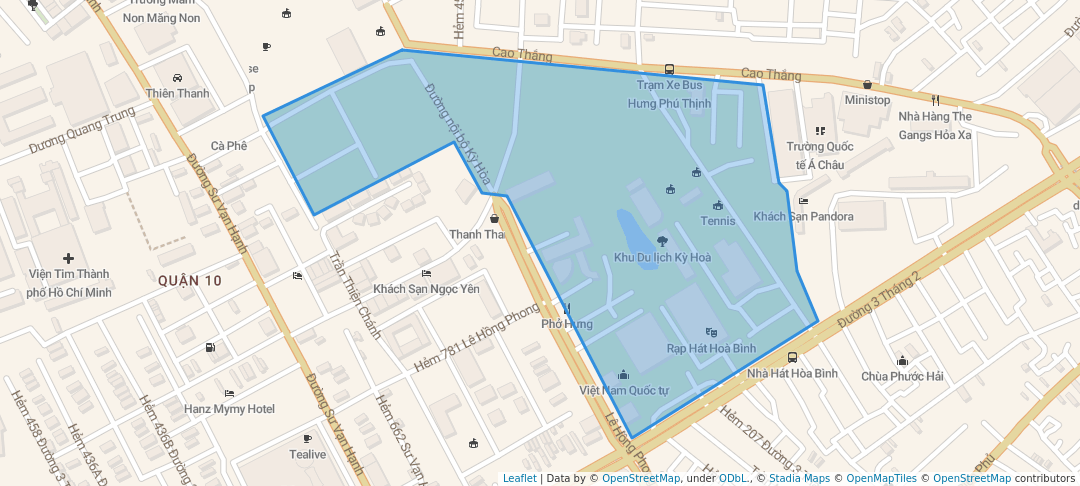 walking in Khu Du lịch Kỳ Hoà map in Ho Chi Minh City