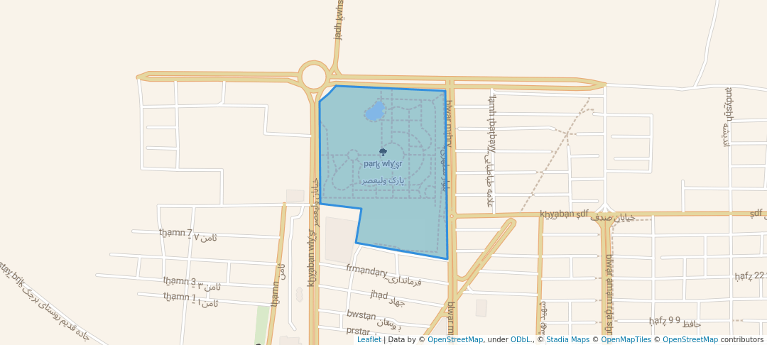 walking in پارک ولیعصر map in Bardeskan