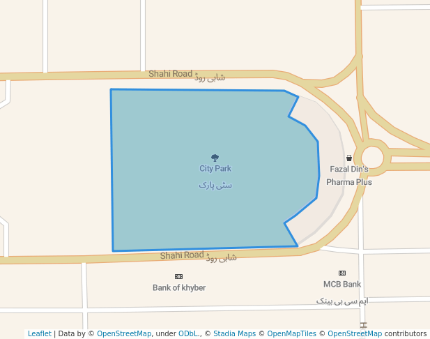 walking in City Park map in Rahim Yar Khan