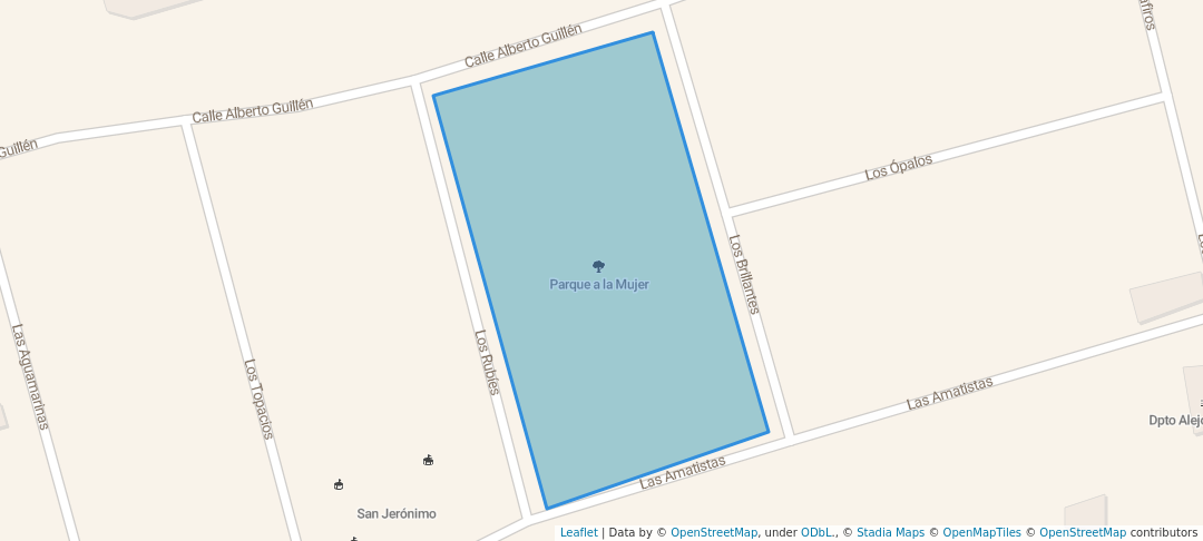 walking in Parque a la Mujer map in Arequipa