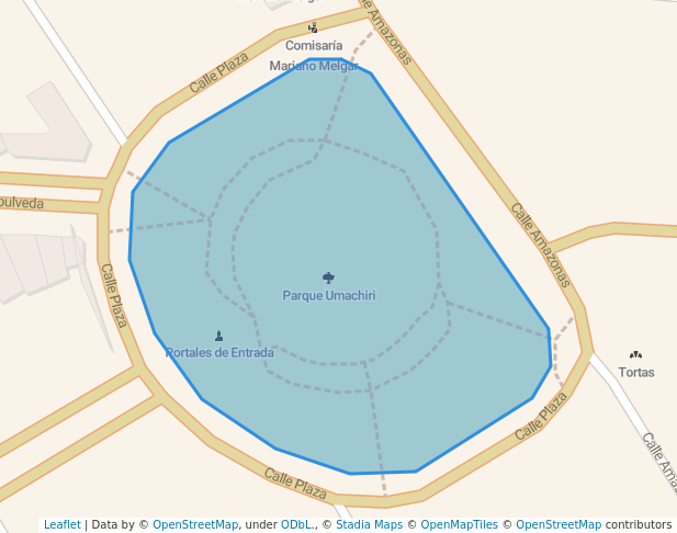 walking in Parque Umachiri map in Mariano Melgar