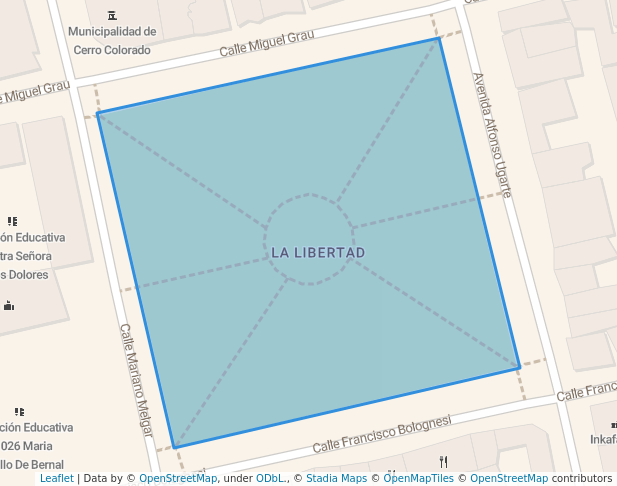 walking in Plaza Las Americas map in Cerro Colorado