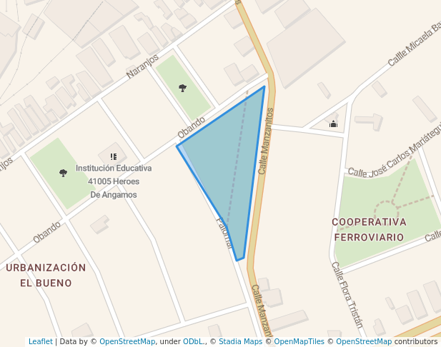 walking in Parque del tren map in Arequipa