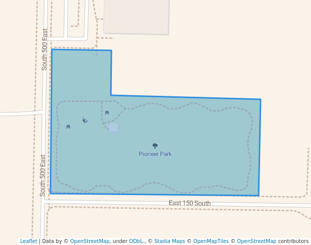 walking in Pioneer Park map in Lindon