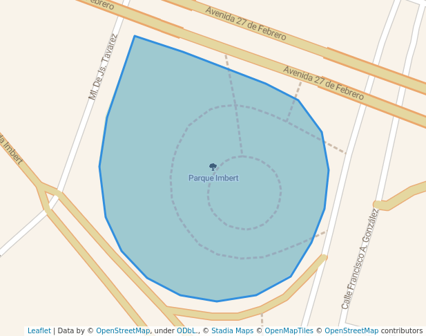 walking in Parque Imbert map in Santiago De Los Caballeros