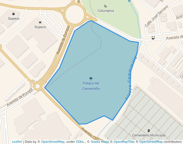 walking in Parque del Camarmilla map in Alcalá de Henares