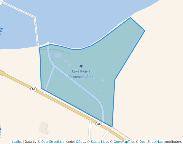 walking in Lake Rogers Recreation Area map in Creedmoor