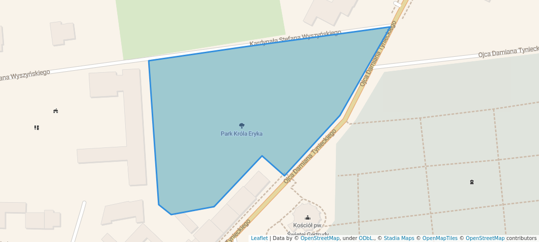 walking in Park Króla Eryka map in Darłowo