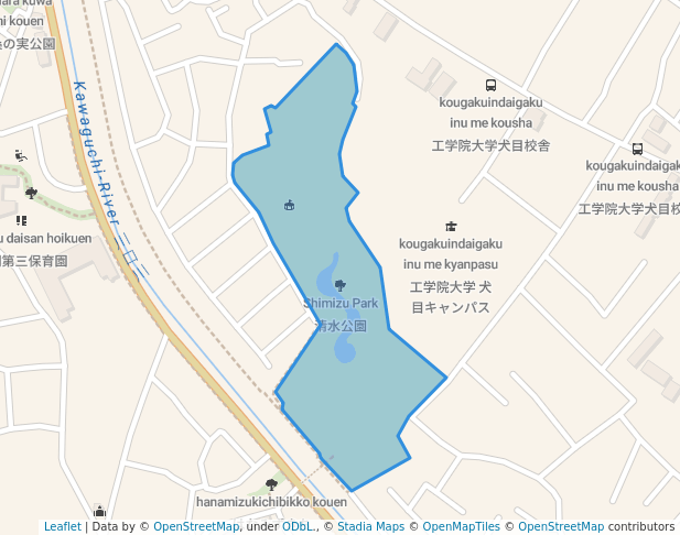 walking in Shimizu Park map in Hachioji