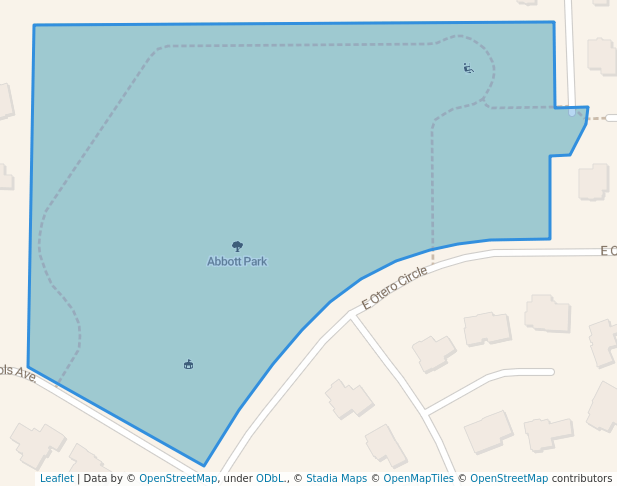 walking in Abbott Park map in Centennial