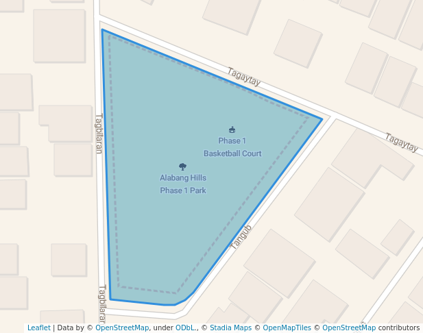 walking in Alabang Hills Phase 1 Park map in Muntinlupa