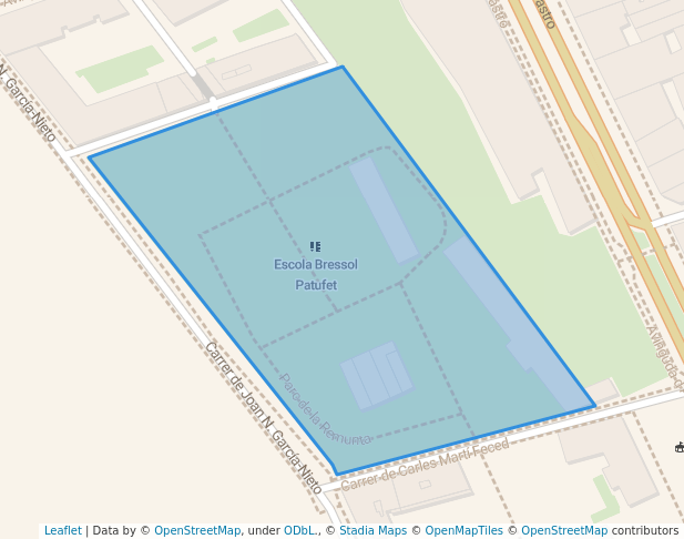 walking in Parc de la Remunta map in L'Hospitalet de Llobregat