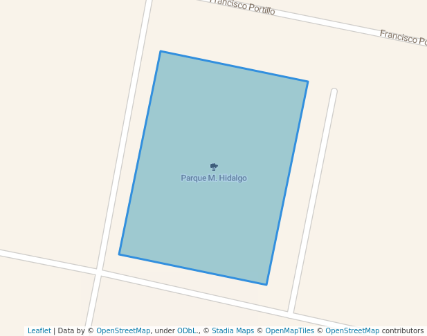 walking in Parque M. Hidalgo map in Chihuahua