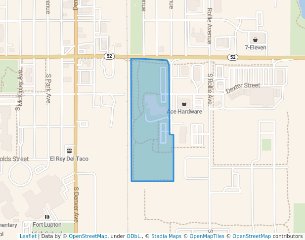 walking in Community Center Park map in Fort Lupton
