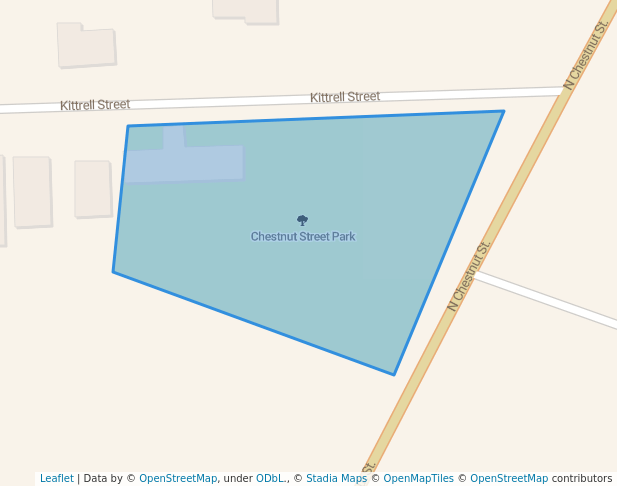 walking in Chestnut Street Park map in Henderson