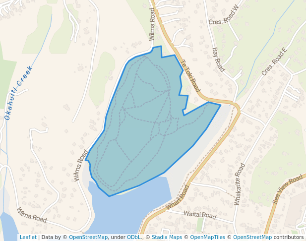 walking in Te Toki Reserve map in Waiheke Island