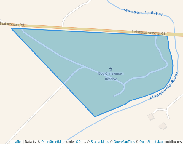 walking in Bob Christensen Reserve map in Warren