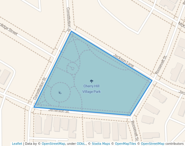 walking in Cherry Hill Village Park map in Canton