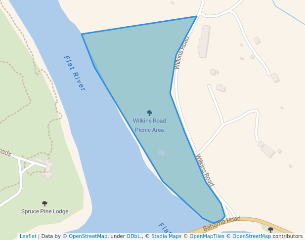 walking in Wilkins Road Picnic Area map in Bahama