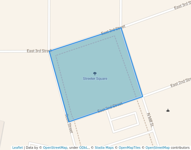 walking in Streeter Square map in Merrill