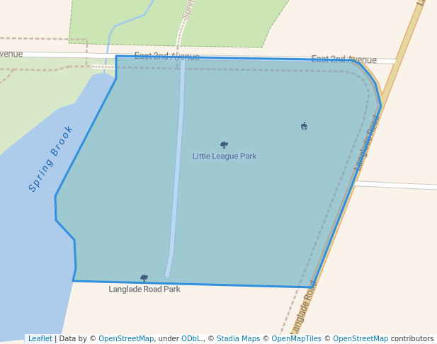 walking in Little League Park map in Antigo